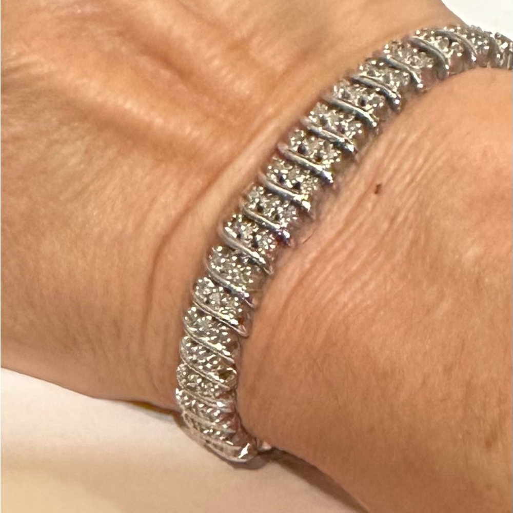 Sterling diamond tennis bracelet